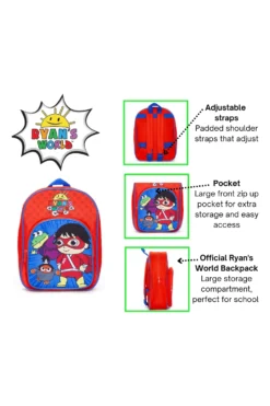 Ryans World Colorful Ninja Backpack For Boys Girls Unisex Nursery School 12 Ryans World Colorful Ninja Backpack For Boys Girls Unisex Nursery School -All Ages Fashion 1