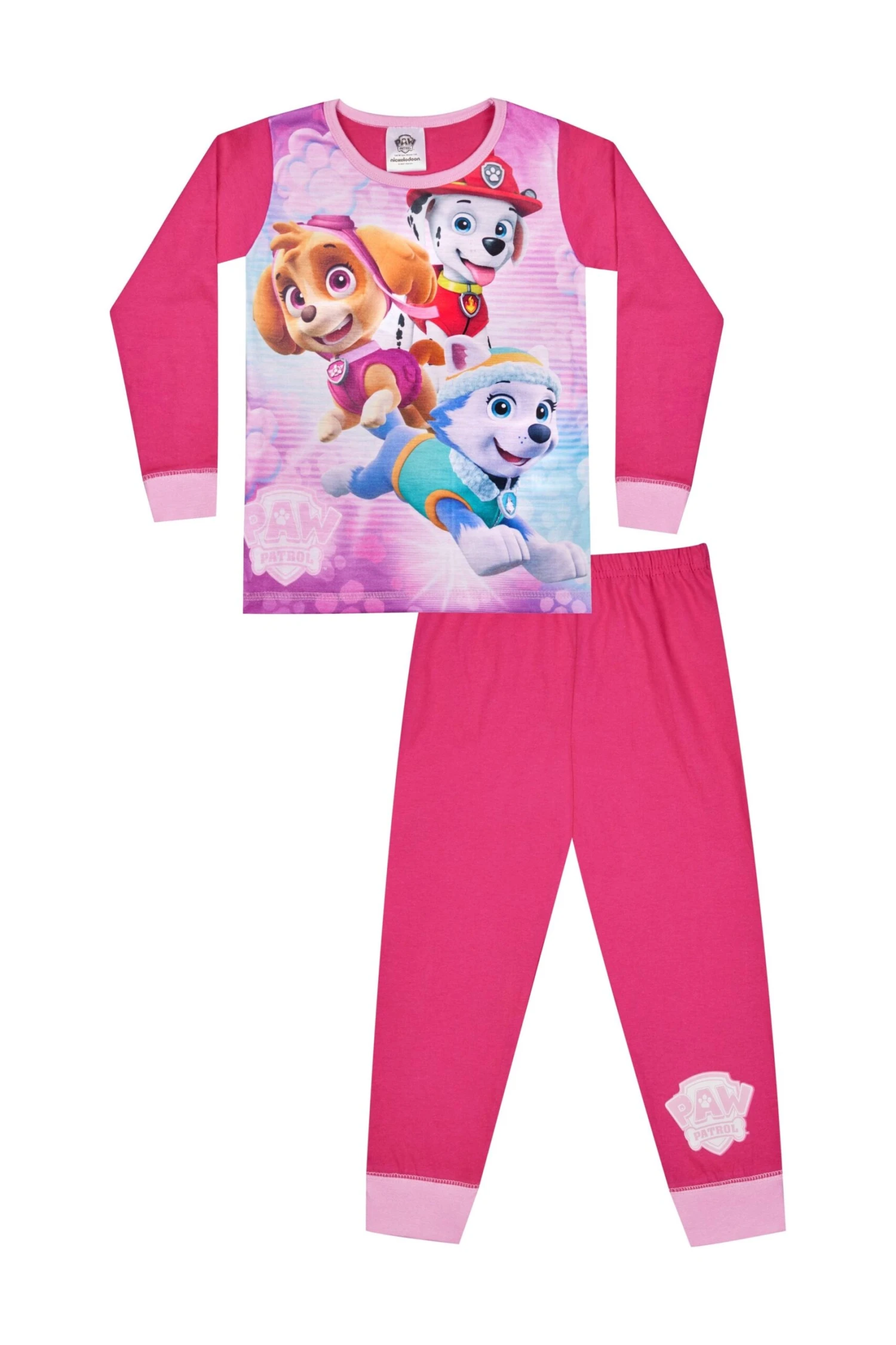 Girls Paw Patrol Long Pink Marshall And Skye Pyjamas 1 Girls Paw Patrol Long Pink Marshall And Skye Pyjamas