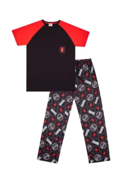 Men's Marvel Spiderman Pocket Character Long Pyjamas -All Ages Fashion 11C scaled