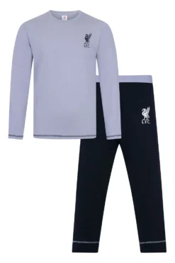 Mens Official Liverpool Football Club Grey Long Pyjamas -All Ages Fashion 30872 1441 3 SET