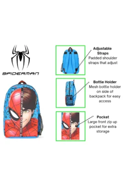 Official Spiderman Backpack Peter Parker Design School Bag Boys Girls 12 Official Spiderman Backpack Peter Parker Design School Bag Boys Girls -All Ages Fashion 5