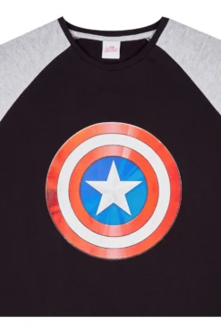 Men's Marvel Captain America Distressed Shield Cotton Long Pyjamas -All Ages Fashion 9D scaled