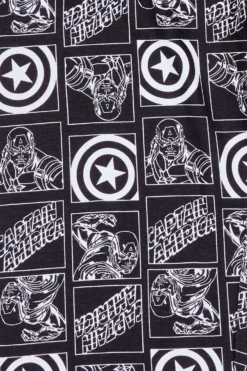 Men's Marvel Captain America Distressed Shield Cotton Long Pyjamas -All Ages Fashion 9E scaled