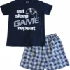 Eat Sleep Game Short Pyjamas Navy
