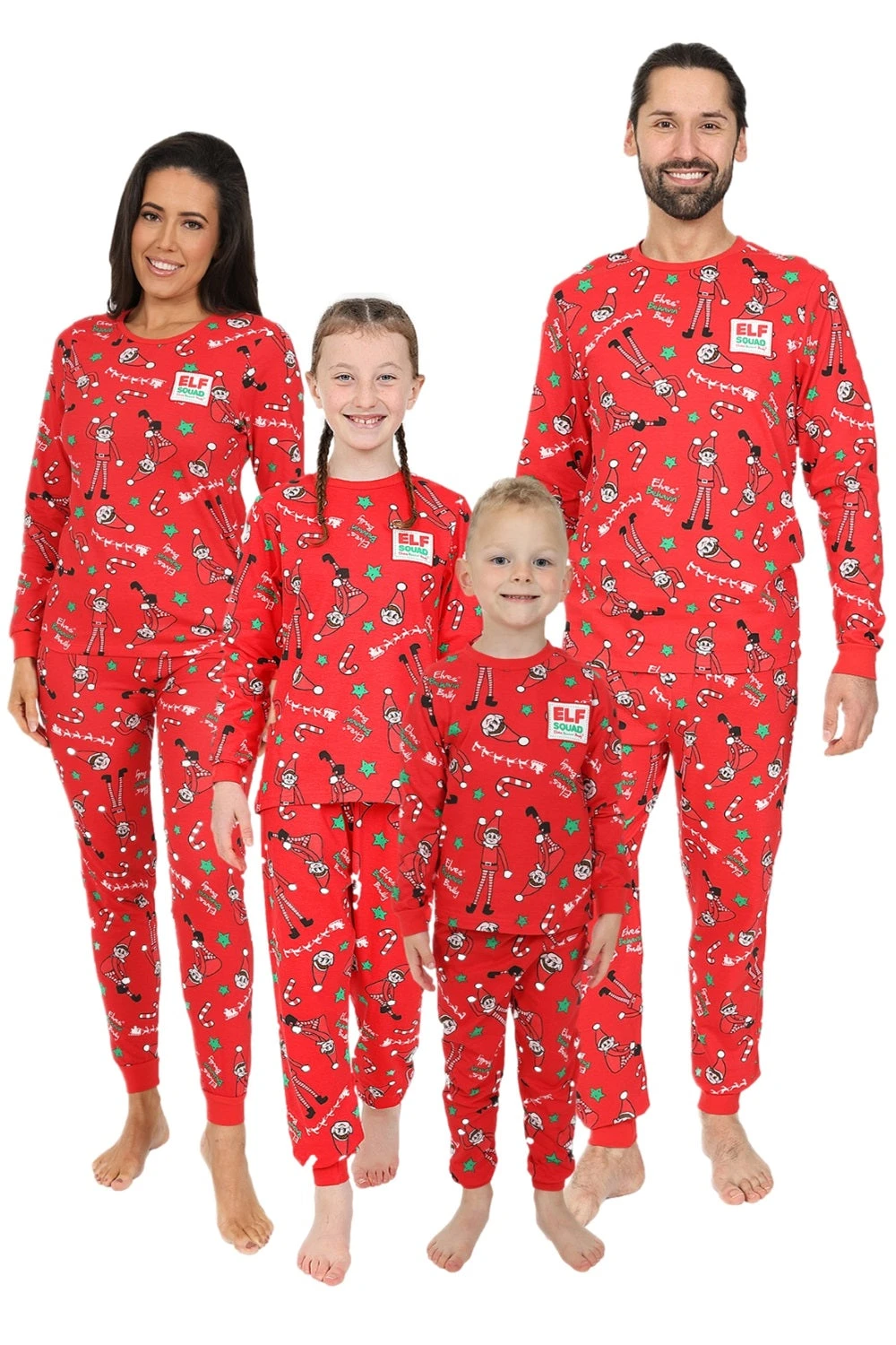 Official Elves Behavin' Badly Matching Family Christmas Long Pyjamas Red 1 Official Elves Behavin' Badly Matching Family Christmas Long Pyjamas Red