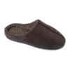Men's Brown Fleece Lined Slide On Mule Slippers