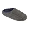 Mens Slip On Grey And Navy Check Slippers