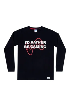 I'd Rather Be Gaming Woven Red Long Pyjamas -All Ages Fashion GAMING02 scaled