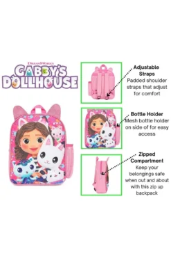 Gabby's Dollhouse Backpack, Kids Backpack, Schoolbag, Rucksack Pink -All Ages Fashion GabbyDollhouseBackpack2
