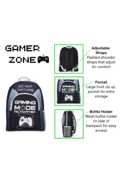 Do Not Disturb Gaming Mode Activated School Bag, Kids Boys Gamer Backpack -All Ages Fashion Gamingmodebackpack1