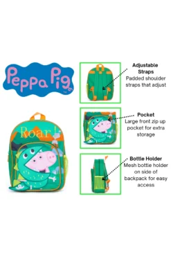 George Pig Bag Toddler Backpack Boys For School Nursery, Dinosaur Roar! -All Ages Fashion Georgepigbackpack1
