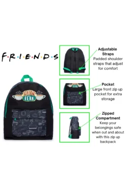 Friends Children's Women's New York City School Work Travel Bag Rucksack Backpack Fits A4 Files -All Ages Fashion Greenfriendsbackpack1