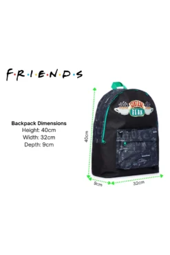 Friends Children's Women's New York City School Work Travel Bag Rucksack Backpack Fits A4 Files -All Ages Fashion Greenfriendsbackpack2