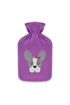 French Bull Dog Purple Hot Water Bottle