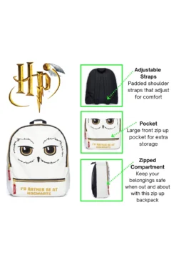 Harry Potter Children's Women's Hedwig Hogwarts Owl School Travel Bag Backpack Fits A4 File 12 Harry Potter Children's Women's Hedwig Hogwarts Owl School Travel Bag Backpack Fits A4 File -All Ages Fashion Hedwigbackpack1