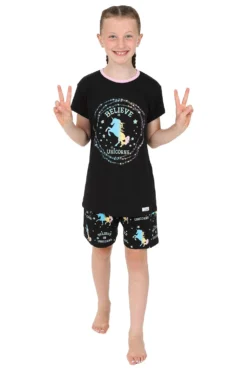Girls 'Believe In Unicorns' Short Pyjamas