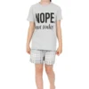 Girls Cheeky Nope Not Today Checked Shorts Cotton Pyjamas