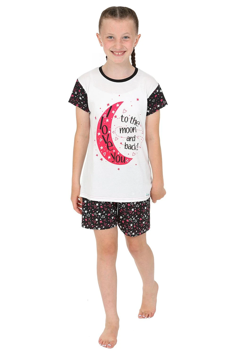 Girls 'I Love You To The Moon Back' Short Pyjamas 1 Girls 'I Love You To The Moon Back' Short Pyjamas