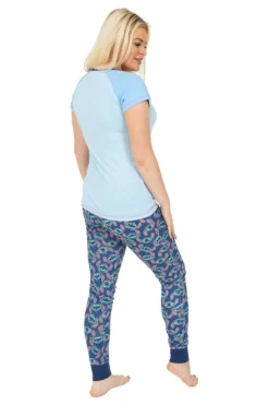 Women's Disney Lilo And Stitch Relax Light Blue Long Pyjamas -All Ages Fashion IMG 0337