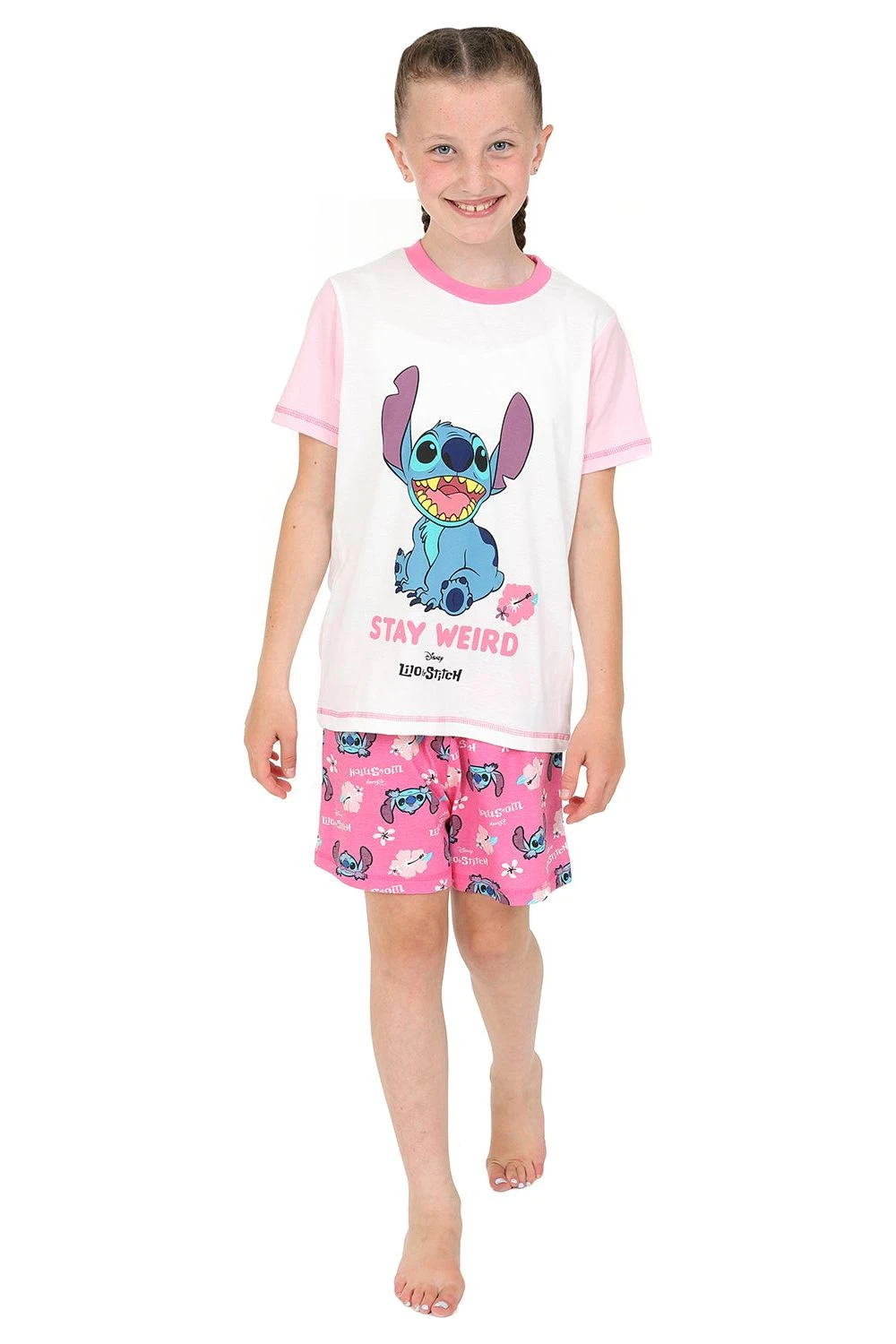 Girls Disney Lilo And Stitch Stay Weird Short Pyjamas 1 Girls Disney Lilo And Stitch Stay Weird Short Pyjamas