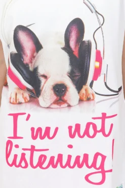 Girls I'm Not Listening French Bull Dog Short Pyjamas -All Ages Fashion IMG 0399
