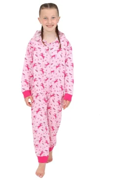 Girls Pink Unicorn Onesie