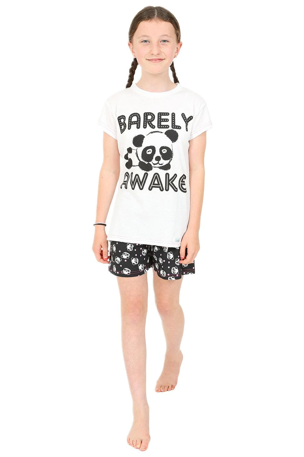 Girls Barely Awake Panda Short Pyjamas 1 Girls Barely Awake Panda Short Pyjamas