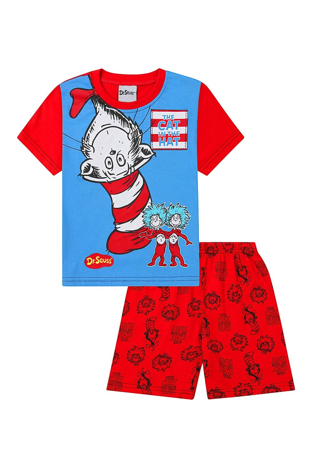 Official Dr Seuss Short Thing 1 Thing 2 Pyjamas Red 1 Official Dr Seuss Short Thing 1 Thing 2 Pyjamas Red