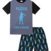 Floss Like A Boss Emote Dance Gaming Short Pyjamas Blue