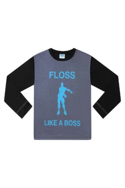 Floss Like A BossEmote Dance Gaming Long Pyjamas Blue -All Ages Fashion IMG 1270