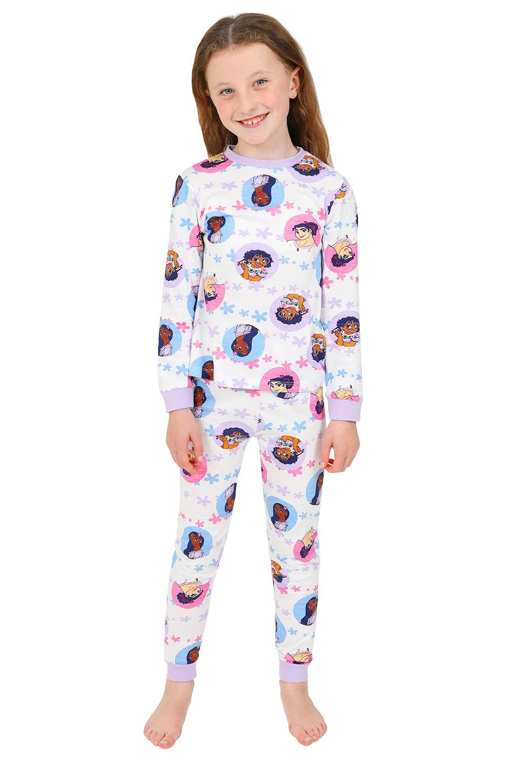 Girls Disney Encanto Mirabel, Isabela And Luisa White Long Pyjamas 1 Girls Disney Encanto Mirabel, Isabela And Luisa White Long Pyjamas