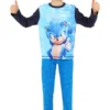 Boys Sonic The Hedgehog 2 Fast Fast Blue Long Pyjamas