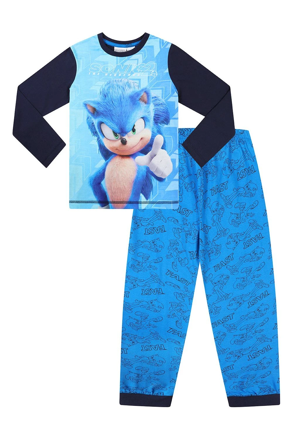 Boys Sonic The Hedgehog 2 Fast Fast Blue Long Pyjamas 2 Boys Sonic The Hedgehog 2 Fast Fast Blue Long Pyjamas - Image 2