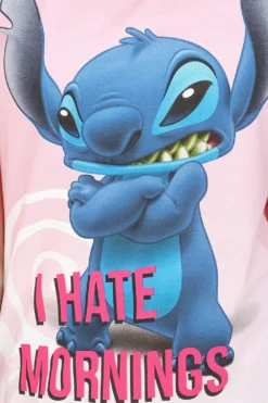 Women's Disney Lilo And Stitch 'I Hate Mornings' Short Pyjamas -All Ages Fashion IMG 4153