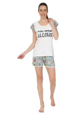 Women's Cheeky May Contain Alcohol Short Pyjamas