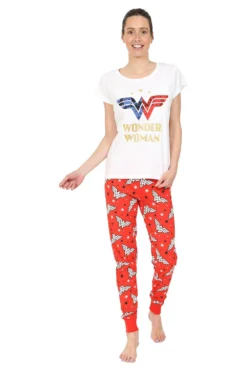 Women's DC Comics Wonder Women Long Pyjamas Pjs W21