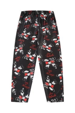 Women's Disney Mickey And Minnie Mouse Long Black Satin Silk Pyjama Set -All Ages Fashion IMG 4498