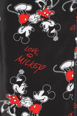 Women's Disney Mickey And Minnie Mouse Long Black Satin Silk Pyjama Set -All Ages Fashion IMG 4499