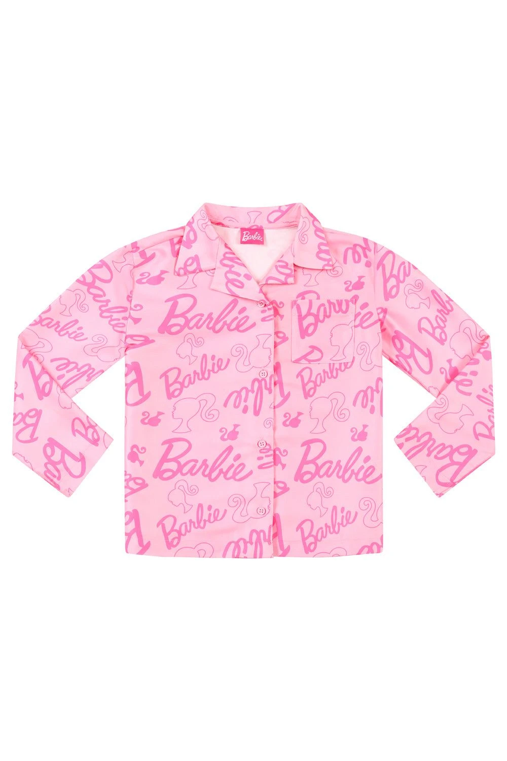 Women's Barbie Long Pink Satin Silk Pyjama Set 4 Women's Barbie Long Pink Satin Silk Pyjama Set - Image 4