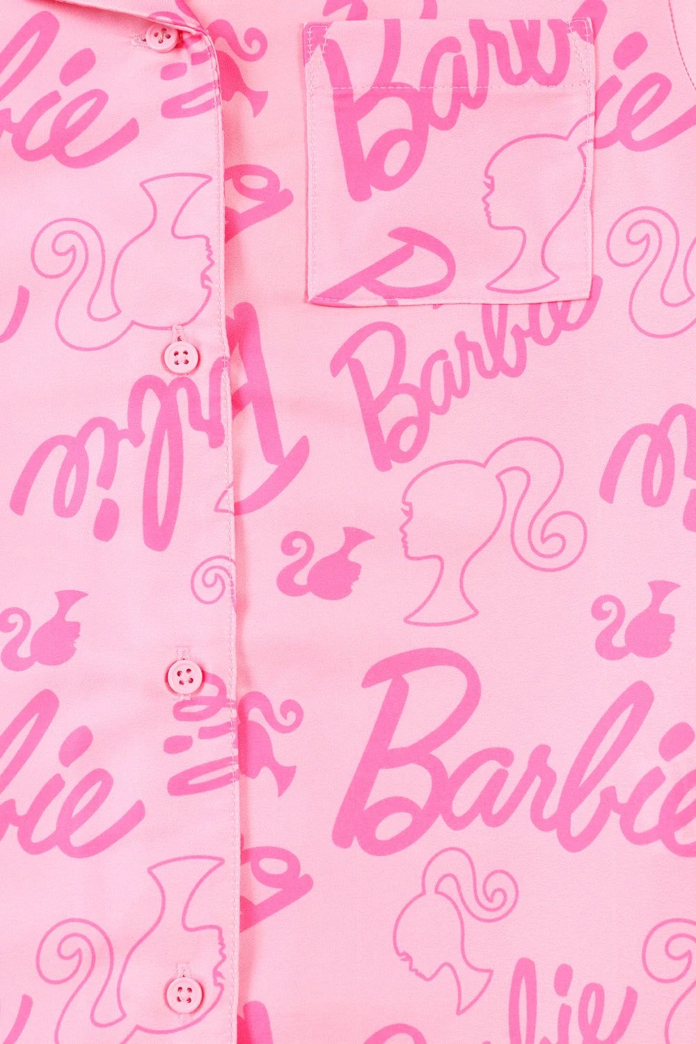 Women's Barbie Long Pink Satin Silk Pyjama Set 5 Women's Barbie Long Pink Satin Silk Pyjama Set - Image 5