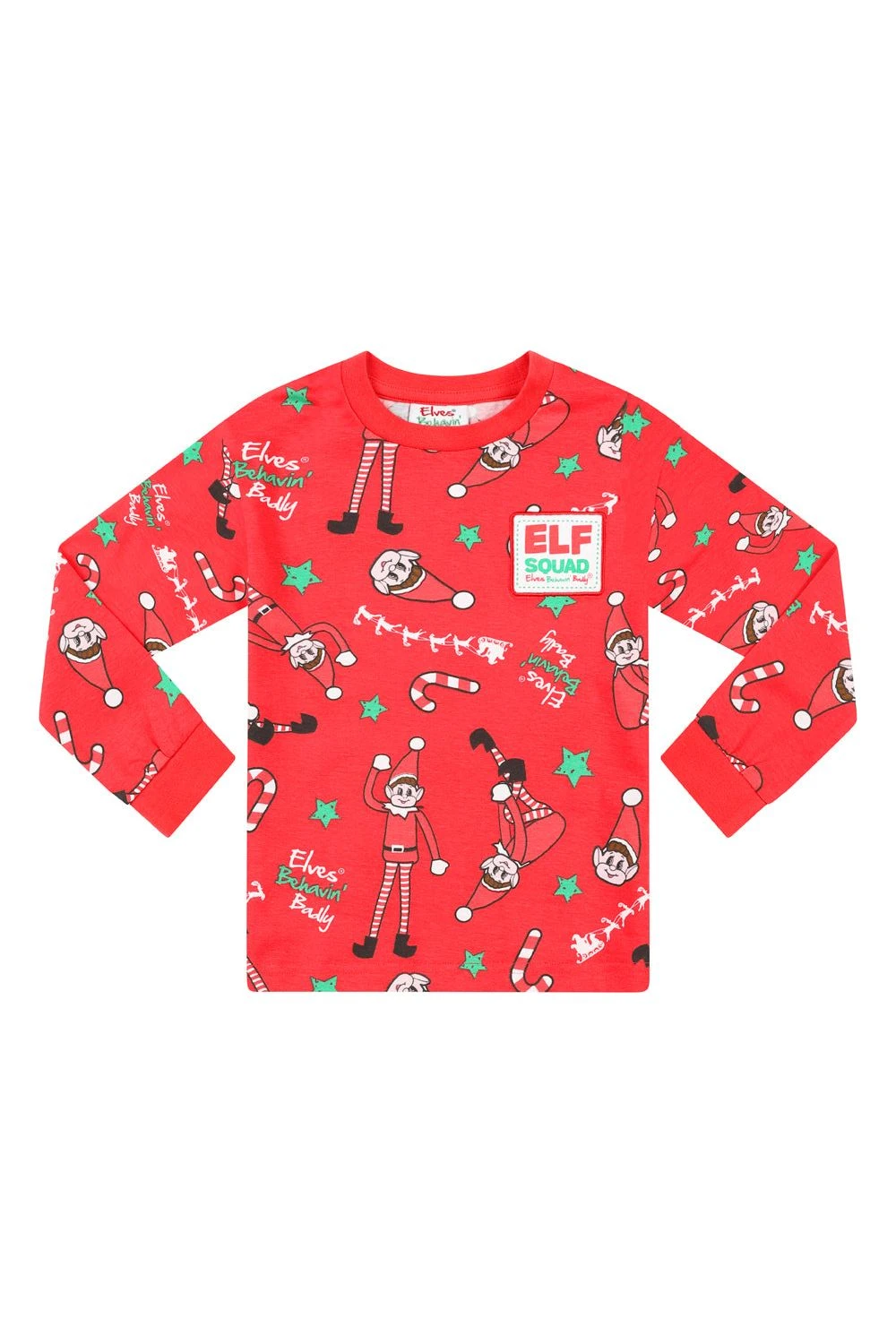 Official Elves Behavin' Badly Matching Family Christmas Long Pyjamas Red 7 Official Elves Behavin' Badly Matching Family Christmas Long Pyjamas Red - Image 7