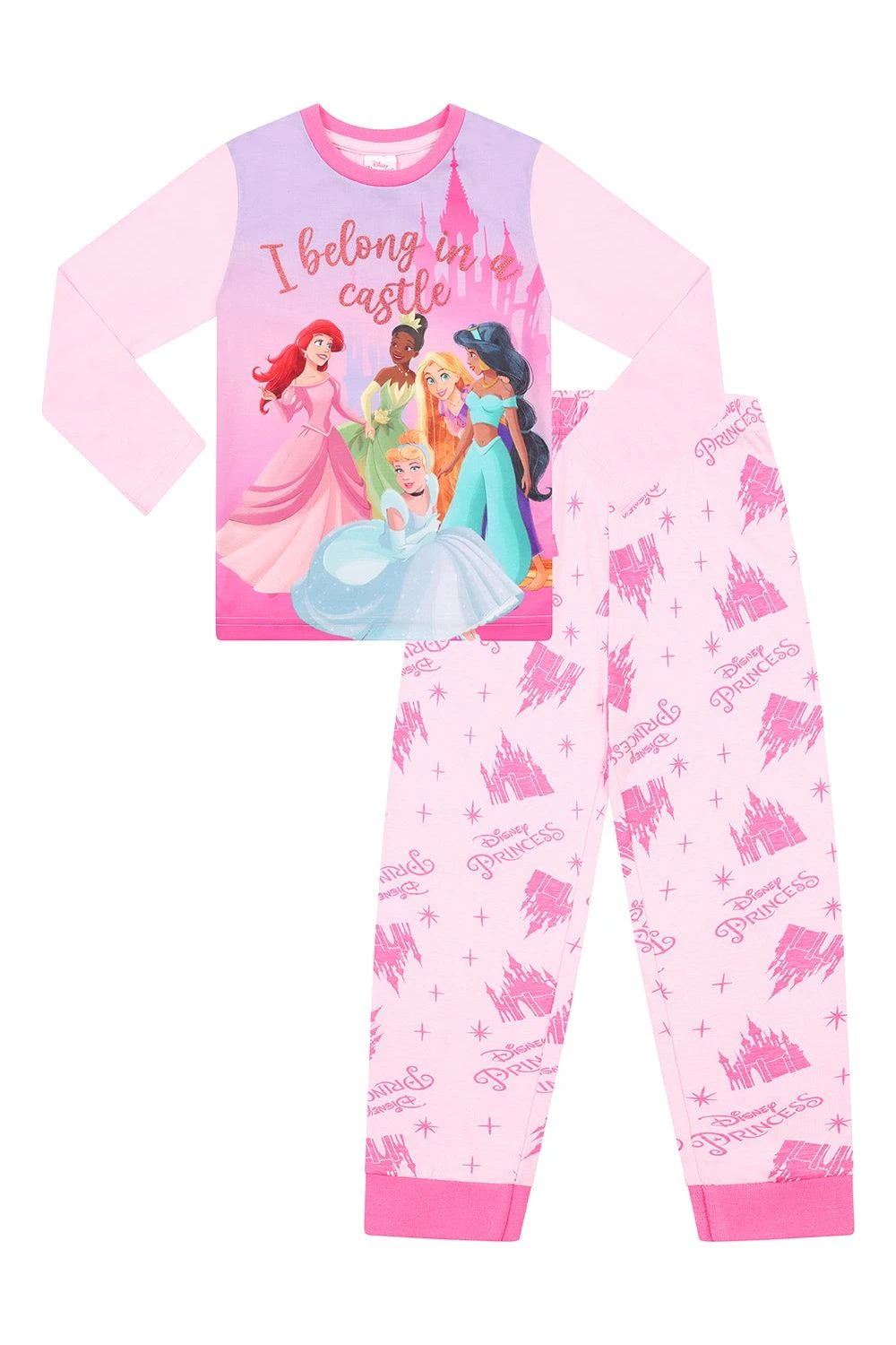 Girls Disney Princess 'I Belong In A Castle' Long Pyjama Set 1 Girls Disney Princess 'I Belong In A Castle' Long Pyjama Set