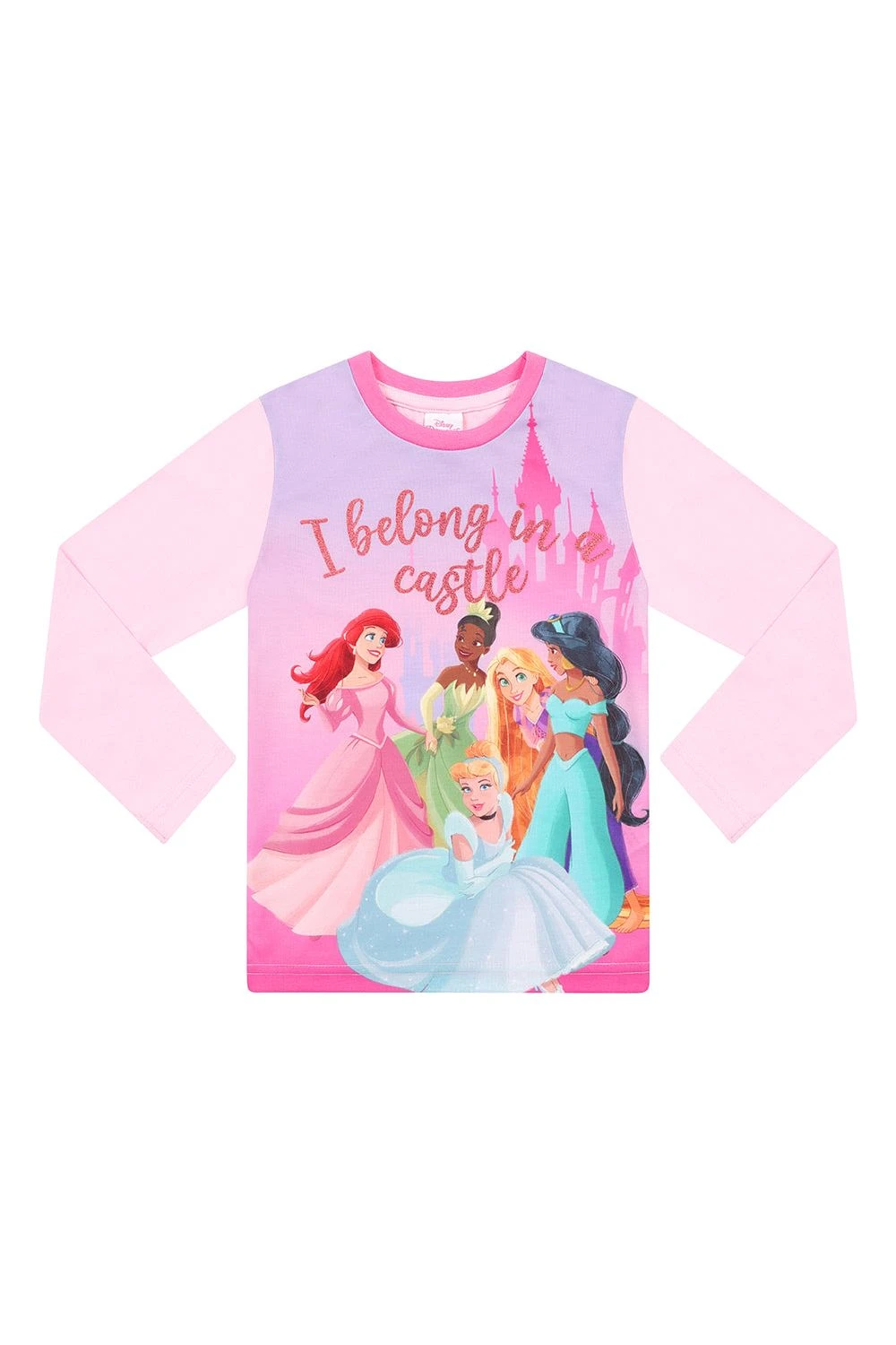 Girls Disney Princess 'I Belong In A Castle' Long Pyjama Set 2 Girls Disney Princess 'I Belong In A Castle' Long Pyjama Set - Image 2