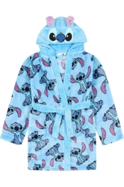 Ladies Lilo And Stitch Blue Fleece Dressing Gown 10 Ladies Lilo And Stitch Blue Fleece Dressing Gown -All Ages Fashion IMG 9150