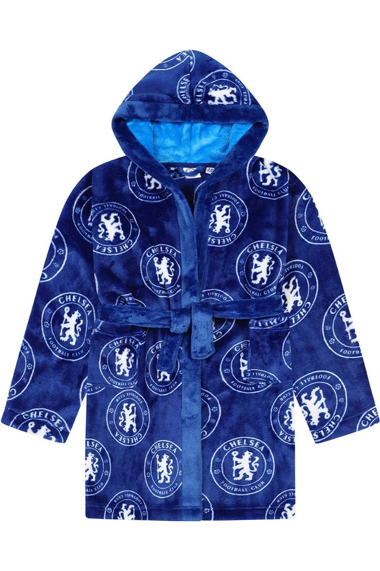Chelsea F.C. Mens Official Dressing Gown Fleece Hooded Robe 3 Chelsea F.C. Mens Official Dressing Gown Fleece Hooded Robe - Image 3