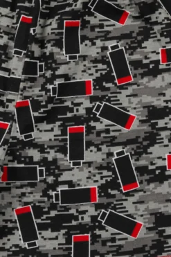 Boys Not Sleeping I'm Just Recharging' Grey Red Short Pyjamas -All Ages Fashion IMG 9242