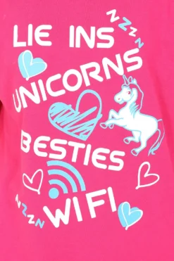 Girls Lie Ins, Unicorns, Besties, Wifi Long Pyjamas -All Ages Fashion IMG 9529