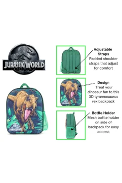 Jurassic World 3D Style T-Rex Kids Backpack Rucksack Boys Girls School Bag -All Ages Fashion Jurassicworld