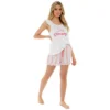 Women's White Striped Day Dreaming Cotton Short Pyjamas