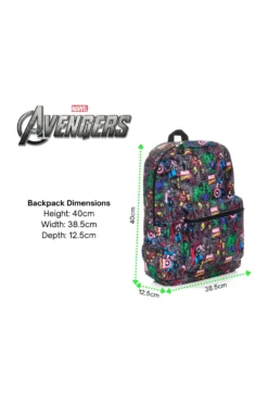 Marvel Avengers Official Backpack With Comic Style Design -All Ages Fashion Marvelcomicsbackpack2
